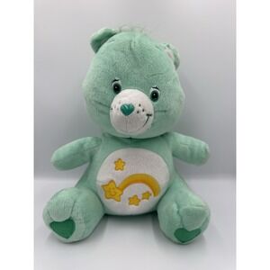 Care Bears 2002 Wish Bear Mint Green Shooting Star 13" Plush Vintage